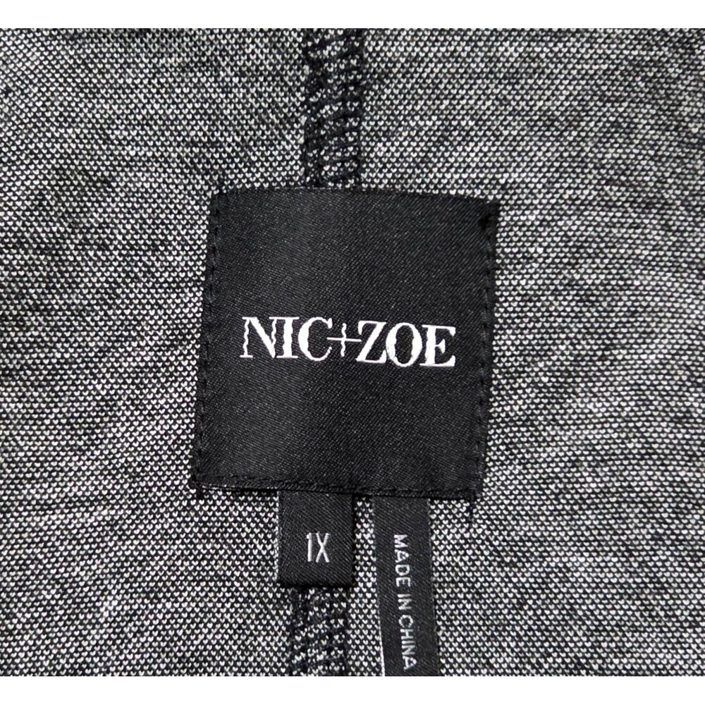 NWT NIC ZOE Women's Intersect Zip Jacket Black Multi Geometric Print Plus Sz 1x - Picture 4 of 15